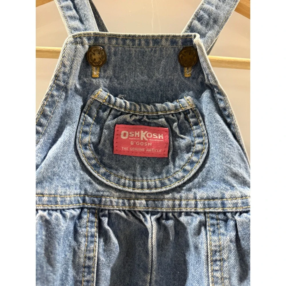 Vintage OshKosh Bgosh Kids Denim Overalls Medium‎ Wash Made in USA Size 18M